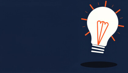 Bright Light Bulb Illustration on Dark Backdrop