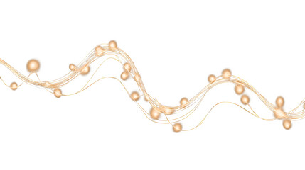 Single continuous line of string lights, smooth wave pattern