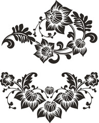 Floral vector ornaments luxury set in traditional Chinese style. Exquisite romantic arabesque designs for page decorations, headers, wedding decors, invitations, greeting cards, embroidery, textile.
