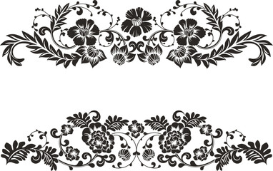 Floral vector ornaments luxury set in traditional Chinese style. Exquisite romantic arabesque designs for page decorations, headers, wedding decors, invitations, greeting cards, embroidery, textile.