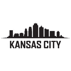 Fototapeta premium Kansas City skyline silhouette. Black Kansas City city design. Vector black silhouette. with white background