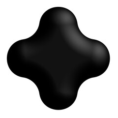 black and white star 3d soft Vector Illustion isometric. Simple, playful design. 3d rendering isolated on transparent background. Cartoon plastic style