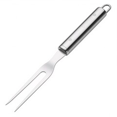 Fototapeta premium A metallic kitchen fork with two prongs is elegantly arranged, showcasing its simple design,