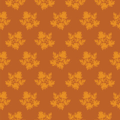 Vintage winter floral and snowflake seamless pattern design for holiday wallpaper