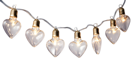 Valentine?s Day string lights with heart bulbs, elegant loop