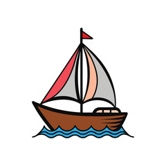 Minimalist Sailboat on Sea – Marine Travel Concept