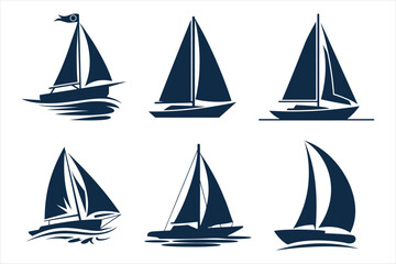 Minimalist Sailboat Logo – Black and White Silhouette