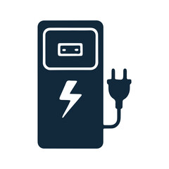 EV Station Icon – Car and Motorbike Charging Sign in Black