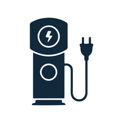 Electric Vehicle Charging Symbol – Minimal Black Icon