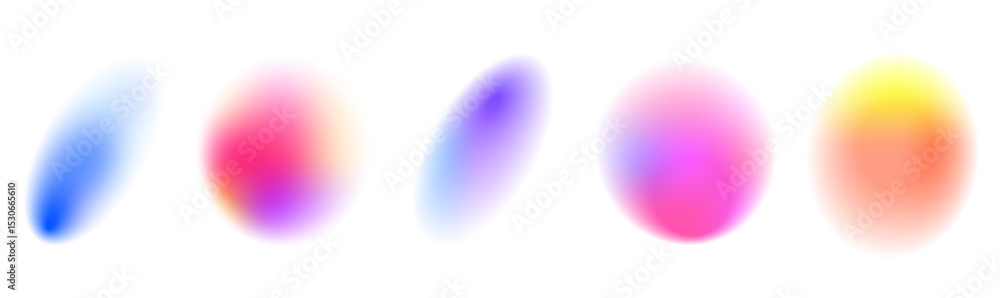 Poster Round banner with neon gradient isolated on white transparent background in PNG vector format. Round light frame. Can be used for badges, price tags, labels.	