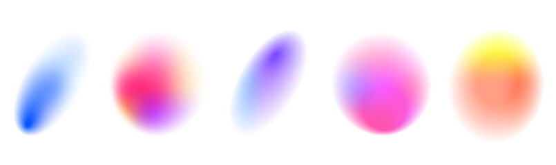 Round banner with neon gradient isolated on white transparent background in PNG vector format. Round light frame. Can be used for badges, price tags, labels.	