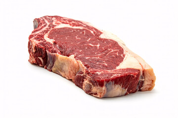 Raw Rib Eye Steak on White Background Isolated Beef Cut
