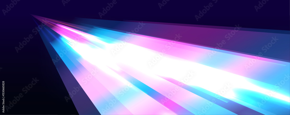 Aufkleber neon beams speed down a dark road, creating a sense of endless movement. the vibrant colors and glow