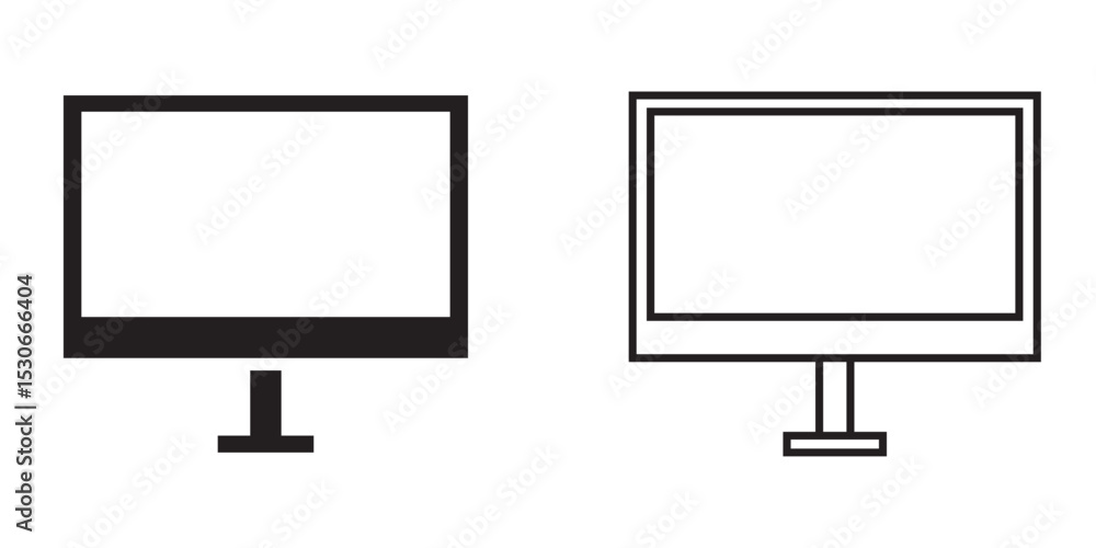 Poster two computer monitor icons showcasing different designs for modern digital interfaces