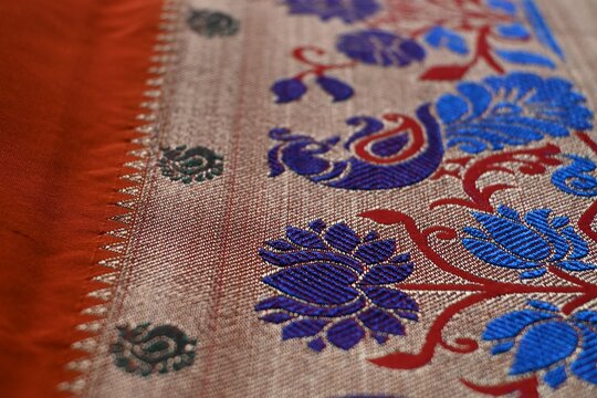 Colorful fabric with embroidery