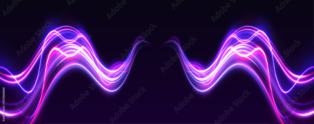 Poster a glowing warp tunnel pulls you in, filled with vibrant neon lines and depth. abstract perspective s