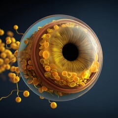 Icon of hepatitis, showing jaundice in eyes, a common symptom of liver damage from infections.