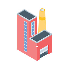 Check out this isometric icon showing industry scene