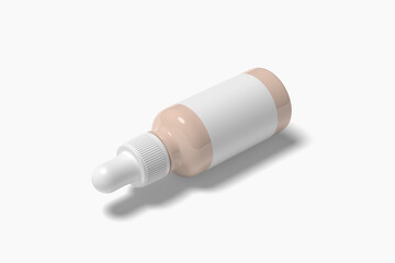 cosmetic serum bottle mockup on white background