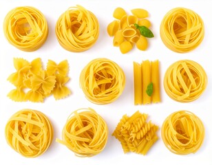 italian pasta on white background