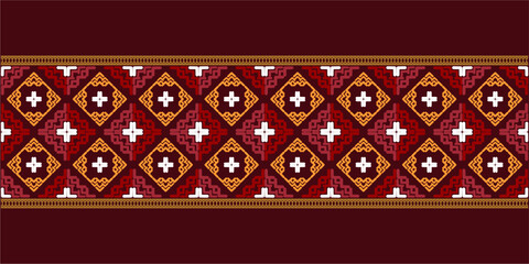 Beautiful Ethnic abstract ikat art. Seamless pattern in tribal, folk embroidery, and Mexican style. Aztec geometric art ornament print. Design for carpet, wallpaper, clothing, wrapping,fabric,cover,