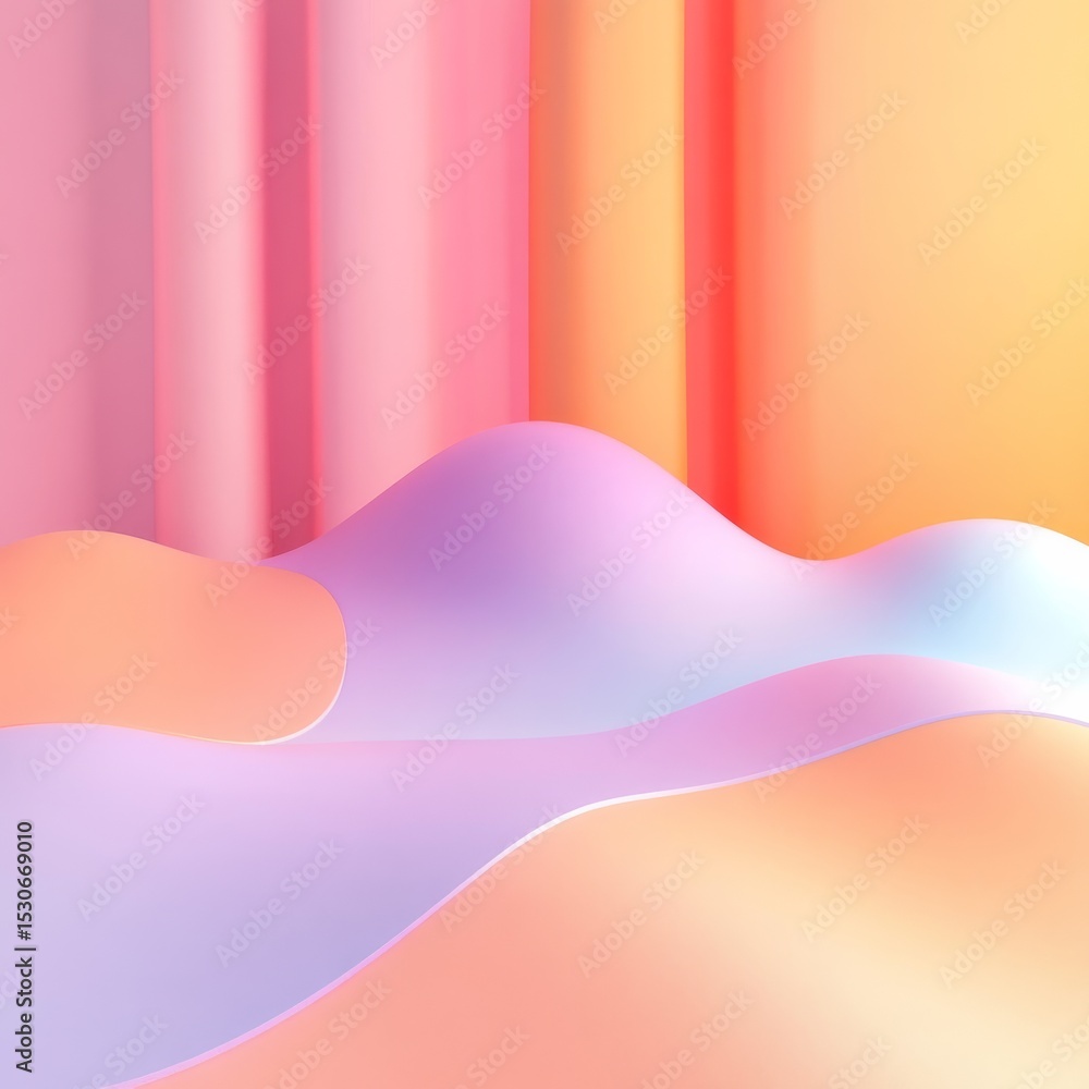 Wall mural abstract vector background with colorful flowing waves and light curves, perfect for a vibrant web a