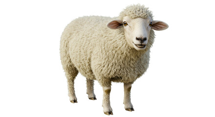Isolated White Sheep Standing