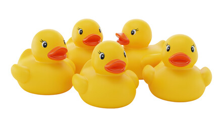 Isolated Rubber Ducks