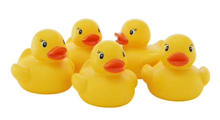 Isolated Rubber Ducks