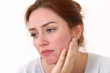 Lupus erythematosus rash on the face, illustrating the red, butterfly-shaped rash that is a hallmark of lupus.
