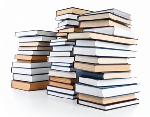 stack of books isolated