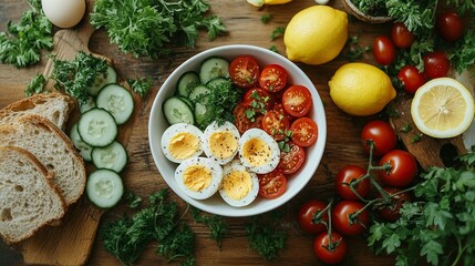 Healthy breakfast bowl with fresh ingredients