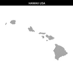 Outline map of Hawaii showing the islands and their locations