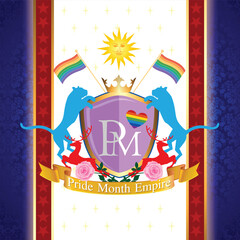 Celebrate the spirit of Pride with royal flair. Pride Month Empire Emblem brings bold vector art, rainbow symbols, and majestic love for all. Limited drop of vibrant, proud, unforgettable.
