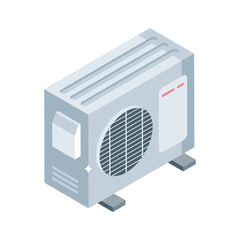 A captivating isometric icon of split ac outer unit