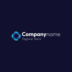 Dynamic Blue Swirl Logo Secondary Design: Modern Abstract Circle Element for Technology and Innovation Brands