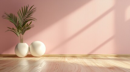 A Serene Plant Displayed in An Elegant Vase on a Rustic Wooden Floor Perfect for Your Creative Text