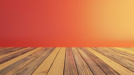 Wooden Floor with Red Background: A Unique Setting for Text and Design Elements