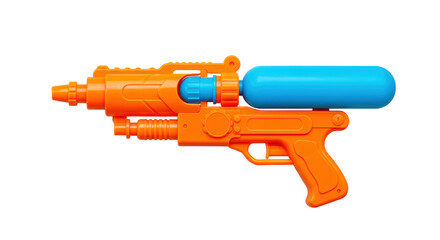 Isolated Orange and Blue Water Gun