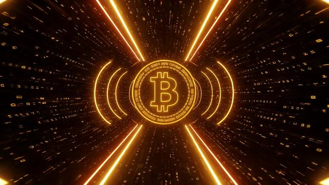 Bitcoin symbol abstract graphic