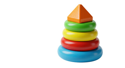 Isolated Colorful Stacking Rings Toy
