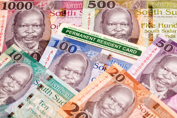 American Permanent Resident Card on South Sudanese Pound