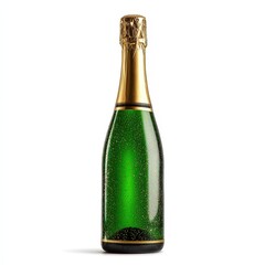 Sparkling Champagne Bottle with Green Glass and Gold Foil A chilled celebratory drink perfect for toasts
