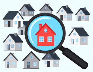 Cercare una casa, concetto per agenzie immobiliari