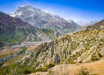 Himalayas, Nepal - The famous hiking on the roof of the world called Annapurna Circuit in Himalaya...