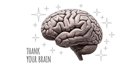 Isolated Thank Your Brain Design