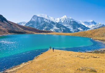 Himalayas, Nepal - The famous hiking on the roof of the world called Annapurna Circuit in Himalaya...