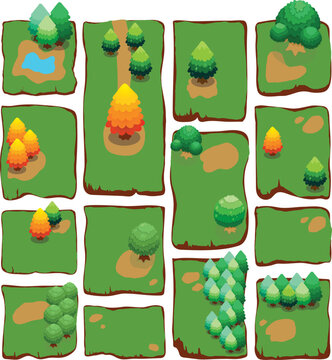  Isometric Forest Tile set for Game Development