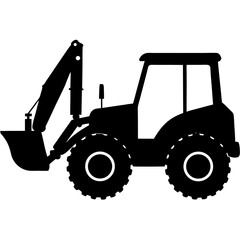 Naklejka premium Silhouette of a backhoe loader
