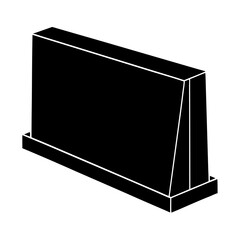 Silhouette of a concrete barrier